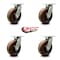 Service Caster 8'' Extra Heavy Duty High Temp Phenolic Wheel Swivel Top Plate Caster, 4PK CRAN-SCC-KP92S830-PHRHT-4 - alternate 5